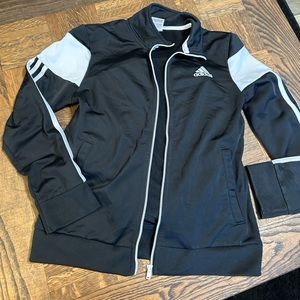 Adidas track jacket black and white size 10/12 medium